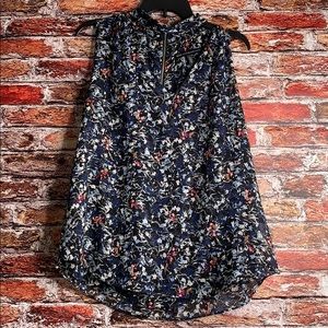 Floral mock-top blouse